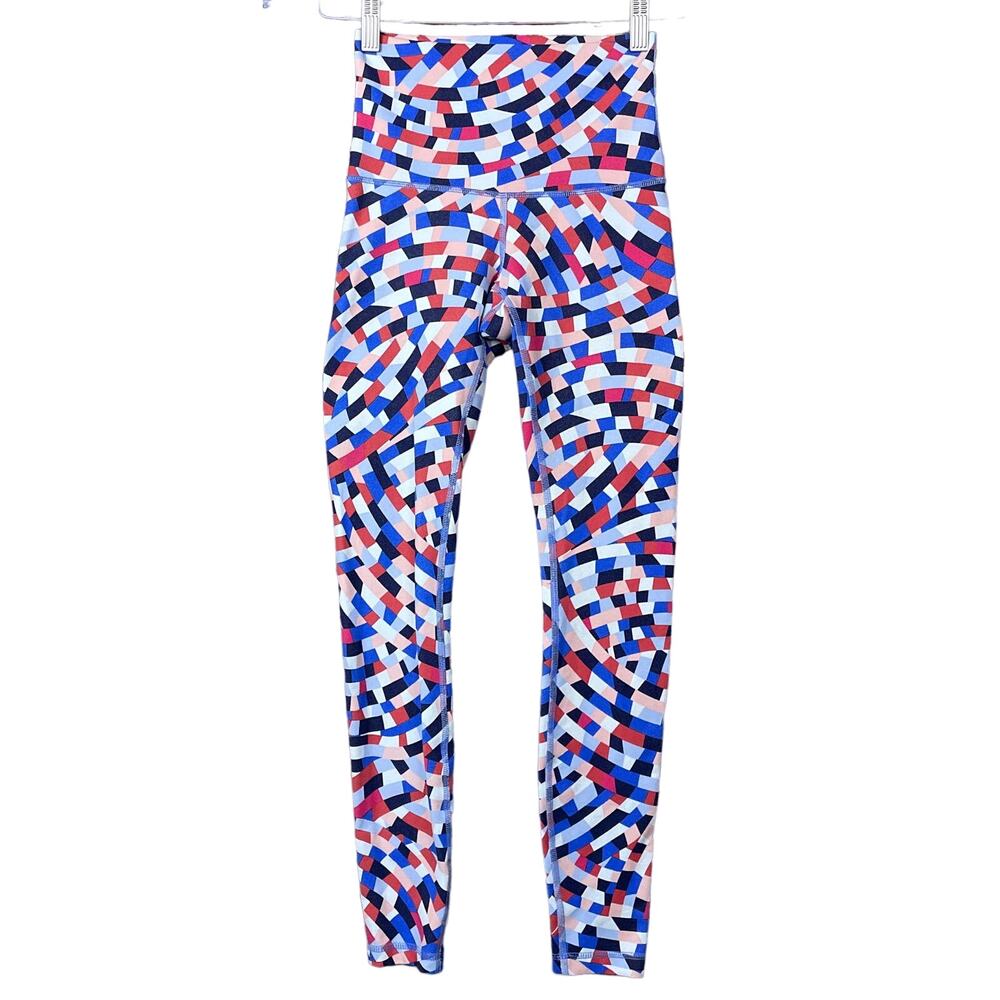 Lululemon Wunder Under Leggings Capoeira Multi Blue Pink Red Size 4